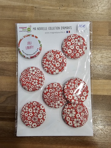 Magnet Your Life - Lot de magnets fleurs rouges