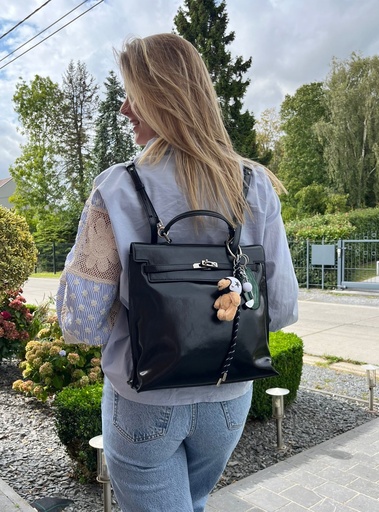 Sac en cuir noir – Sophia Delli