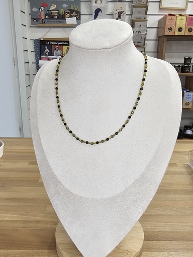 Collier perles tons verts - Habaha Paris