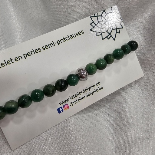 Bracelet pierres semi-précieuses - Jade africain - 8 mm 