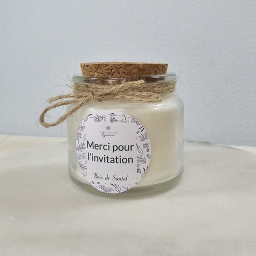 Bougie Artisanale - Merci pour l'invitation