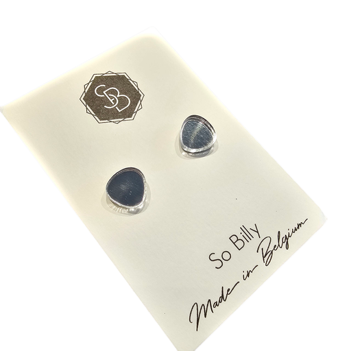 Boucles d’oreilles puces argents So Billy – Plexi design made in Belgium
