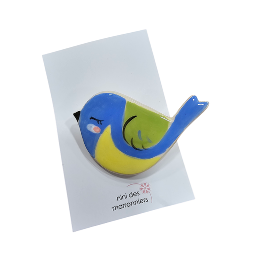 Broche céramique « Mésange » – Nini des Marronniers