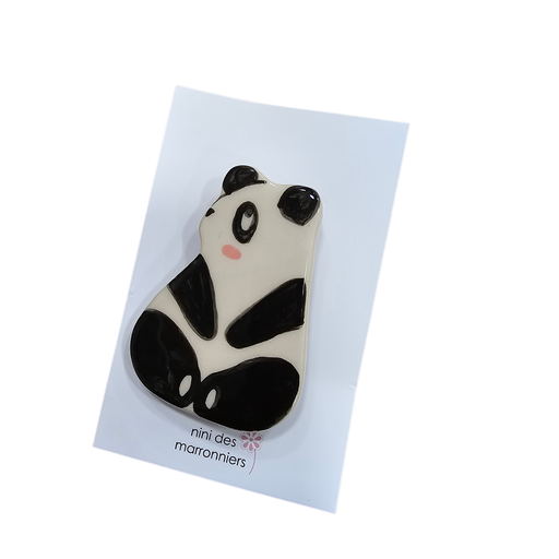 Broche céramique « Panda » – Nini des Marronniers