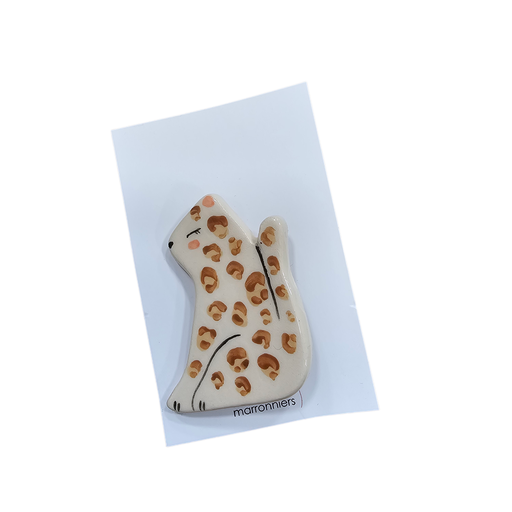 Broche céramique « Léopard » – Nini des Marronniers