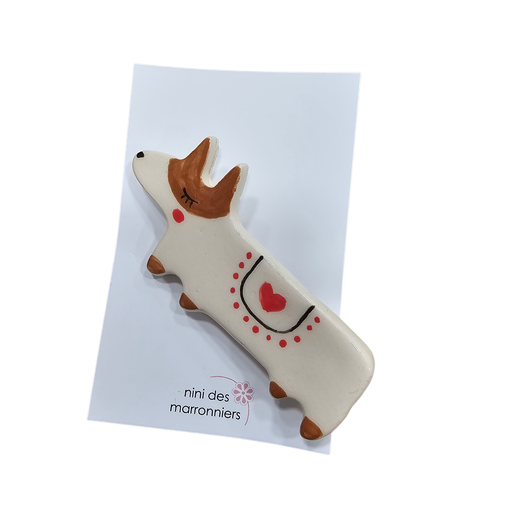 Broche céramique « Chien » – Nini des Marronniers