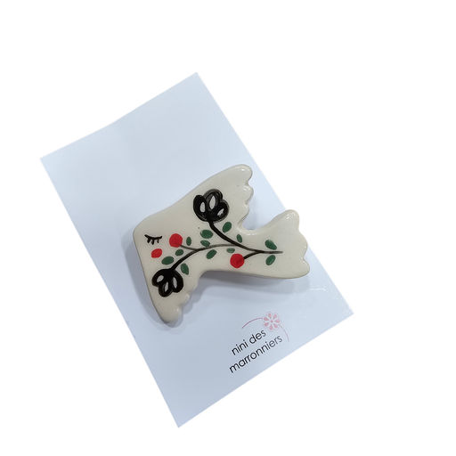 Broche céramique « Colombe » – Nini des Marronniers