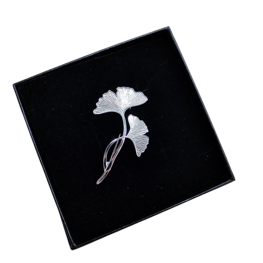 Broche en acier inoxydable "Ginkgo" - Eclat Paris