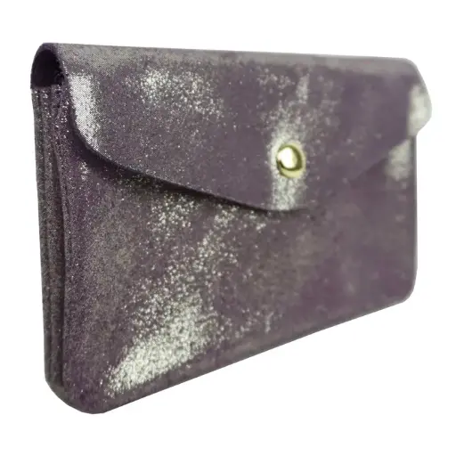 Grand porte-monnaie façon daim - Violet