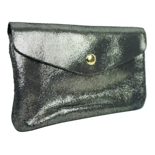 Grand porte-monnaie façon daim - Marine