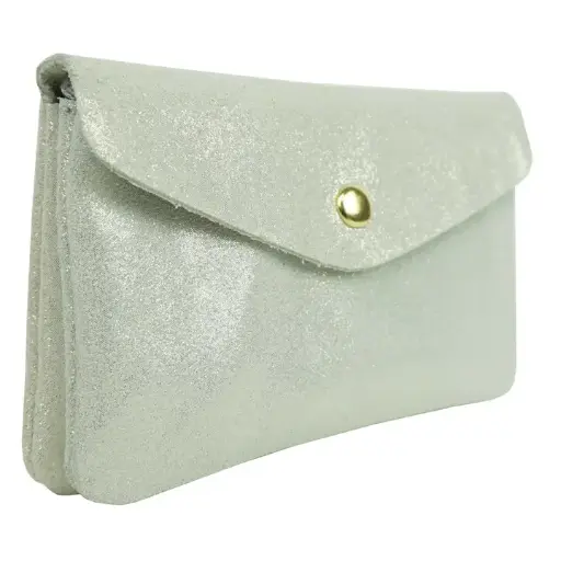 Grand porte-monnaie façon daim - Blanc