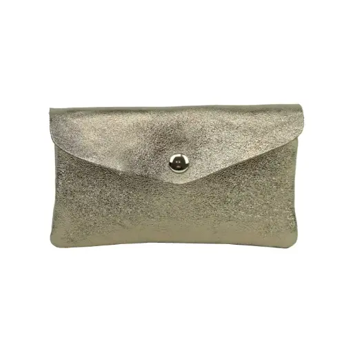 Grand porte-monnaie en cuir brillant - Bronze