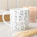 Mug blanc – Dessins de chats noirs