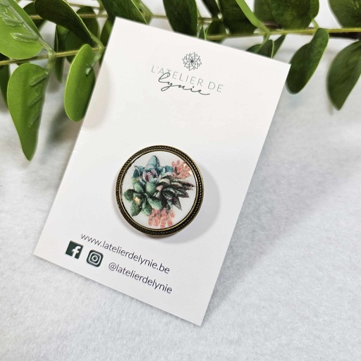 Lynie - Broche plantes vertes