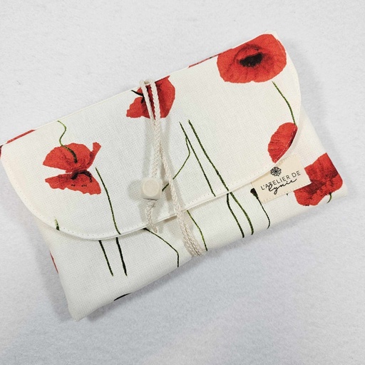 Lynie - Pochette à livre de poche coquelicots