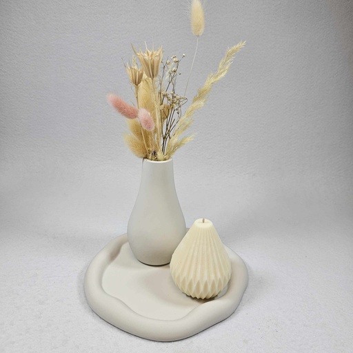 Vibe - Ensemble vase + plateau + fleurs
