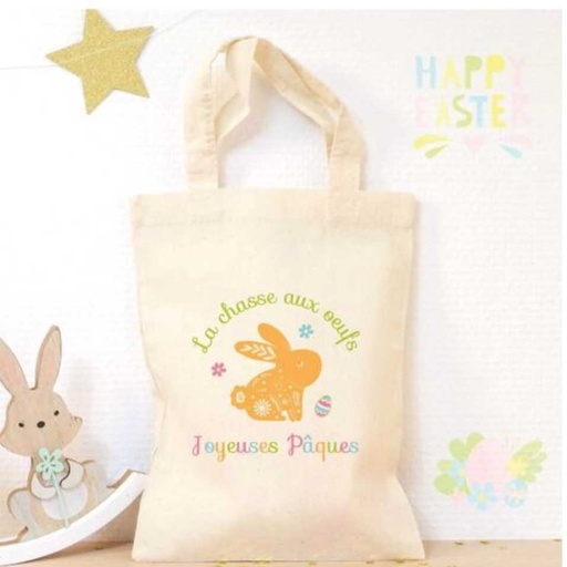 Ourson câlin - Petit tote bag La chasse aux œufs