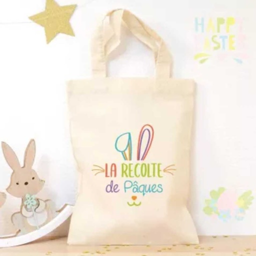 Ourson câlin - Petit tote bag La récolte de Pâques