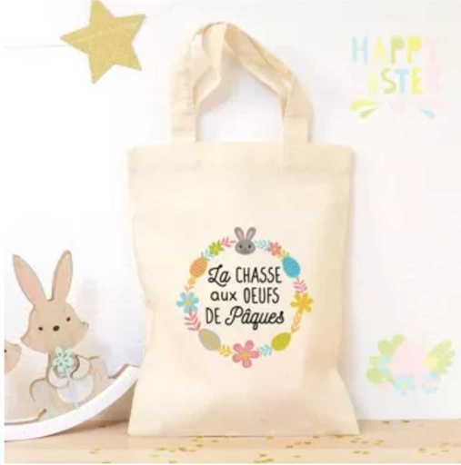 Ourson câlin - Petit tote bag La chasse aux œufs